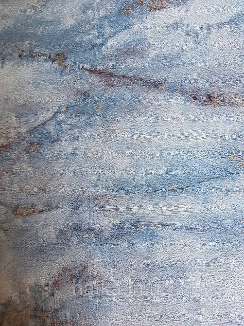 Обои виниловые на флизелине Rasch Riva 1.06х10 абстракция волны срез камня голубые бирюзовые золотистые 972245 Киев - изображение 2