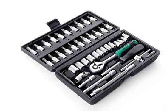 Набор торцевых насадок (инструментов) с трещиной CrV 1/4, (72Т) (46шт) Харьков