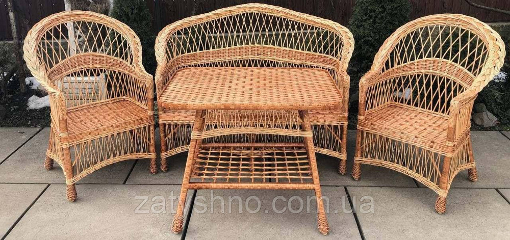 Натуральні меблі з лози з диваном Київ - фото 3