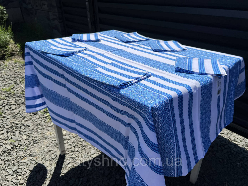 Синій скатертини на подарунок з серветками Київ - фото 6
