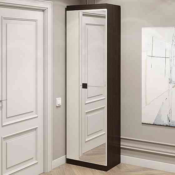 Шкаф распашной Эверест Соната-600 с зеркалом венге темный + белый (DTM-2635) Львов