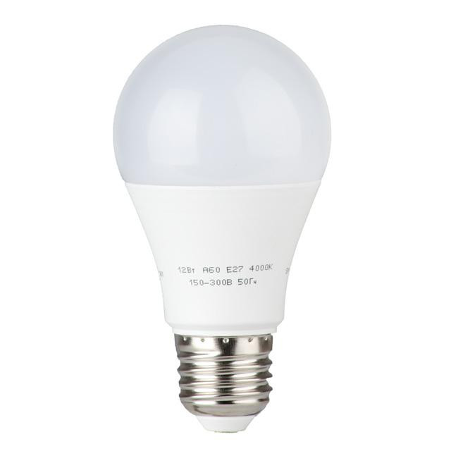 Лампа світлодіодна LED A60, E27, 12 Вт, 150-300 В, 4000 K, 30000 год, гарантія 3 роки Львів - фото 2