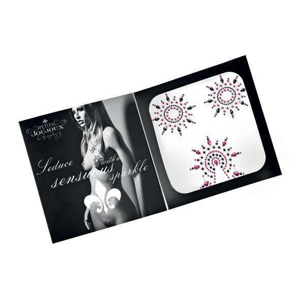 Пэстис из кристаллов Petits Joujoux Gloria set of 3 - Black/Pink, украшение на грудь и вульву Sex Aura Киев - изображение 3