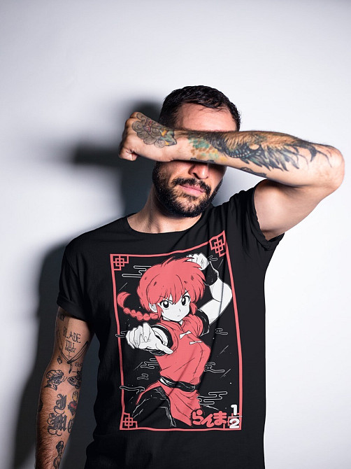 Футболка аниме Ранма Схампоо Румикотакахасх Вбр оверсайз (S/M/L) Черний AnimeJ0062 Днепр - изображение 2