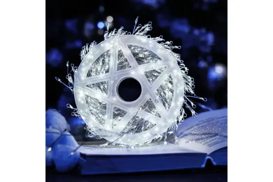 Гирлянда Роса на катушке фейерверк - мишура от USB, 20м, 600LED + пульт Белый Коломия