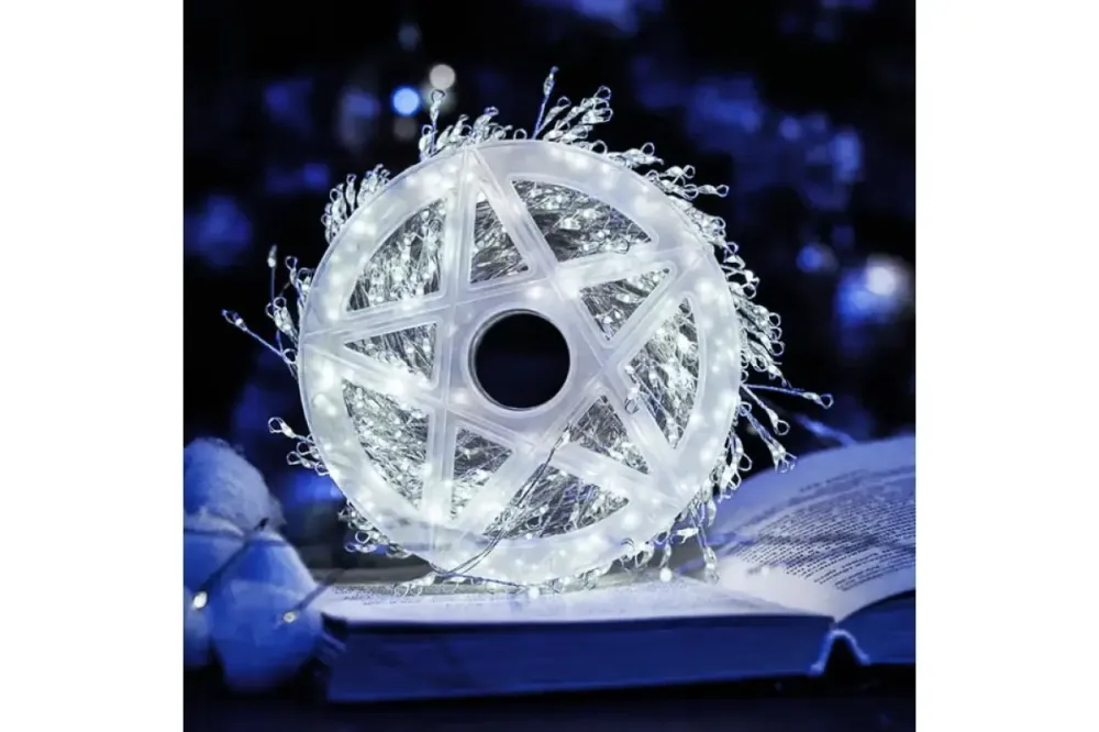 Гирлянда Роса на катушке фейерверк - мишура от USB, 20м, 600LED + пульт Белый Коломия - фото 1