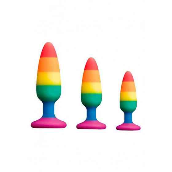 Силиконовая анальная пробка Wooomy Hiperloo Silicone Rainbow Plug L, диаметр 3,9 см, длина 13,1 см Sex Aura Киев