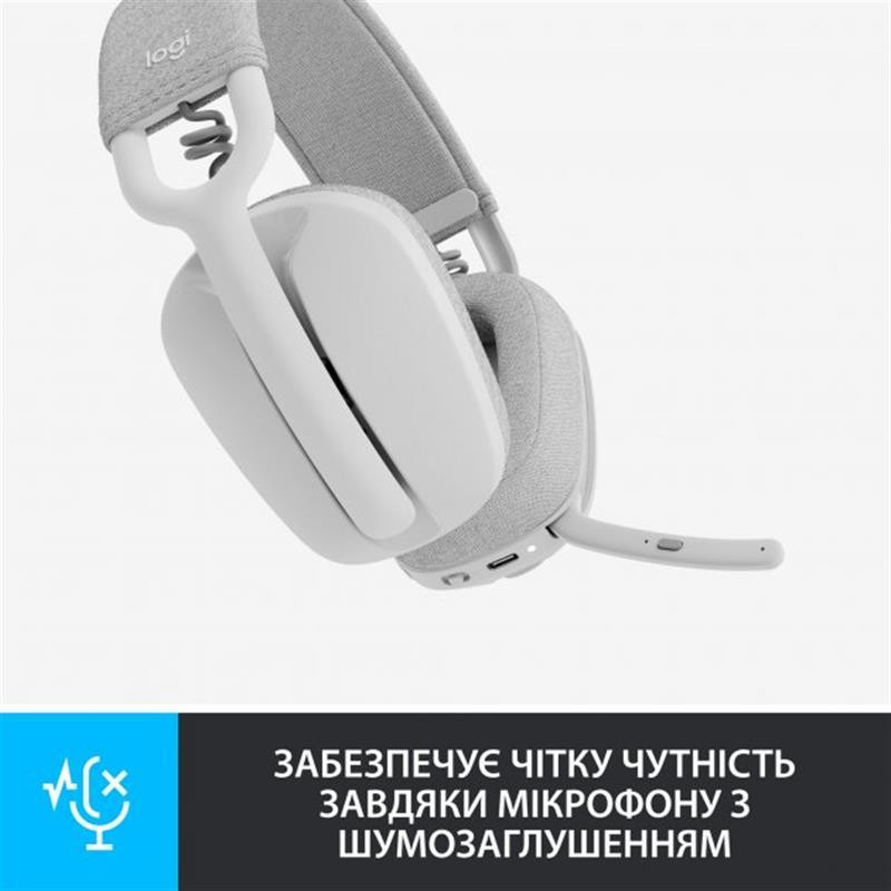 Bluetooth-гарнітура Logitech Zone Vibe 100 Wireless OffWhite (981-001219) Білий Харків - фото 13