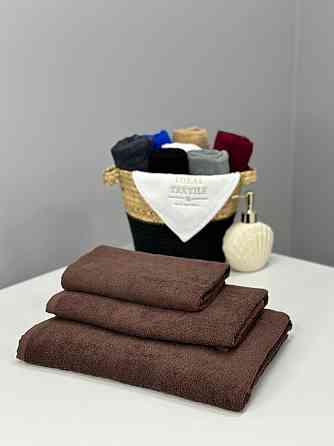 Комплект полотенец однотонных Ideal Textile 40х70+50х90+70х140 см 400 г/м2 (56860941) Шоколадний Черновцы