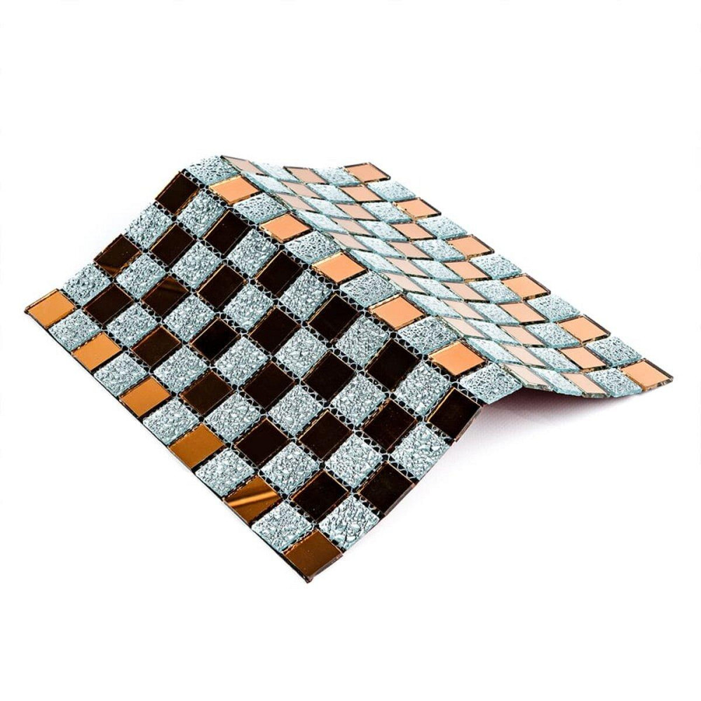 Мозаика из декоративного стекла 298х298х4,5мм Серый+оранж SW-00002361 Днепр - изображение 7