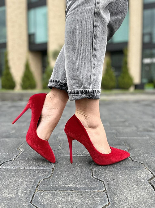 Comer Туфлі жіночі COMER червоні оксамит каблук 11см 35р.36р.38р. (1928) Коломыя - изображение 8