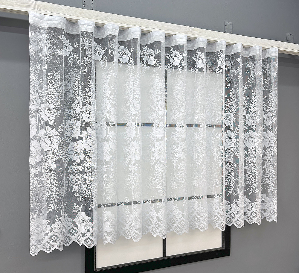 Короткая тюль, длина 1,2м, жаккард 