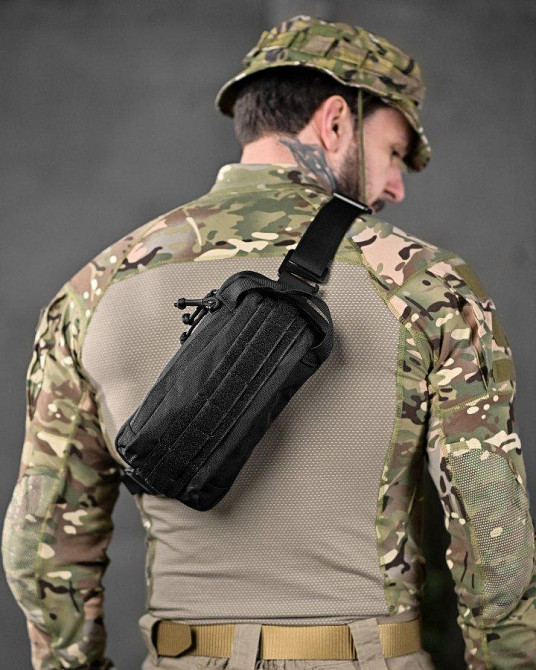 Сумка тактична через плече або на пояс чорна ДЛ6329 Одеса - фото 3