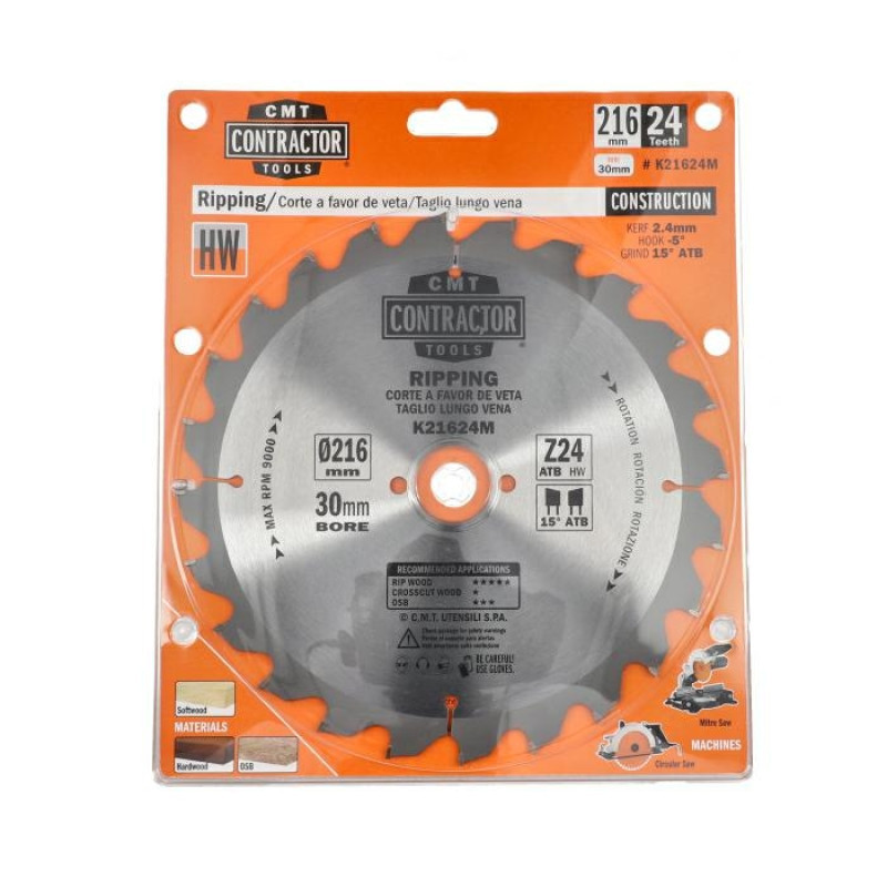 Пильний диск по дереву CMT 216x30x24z K2.4/1.6 -5° Neg.(K21624M) Одеса - фото 1