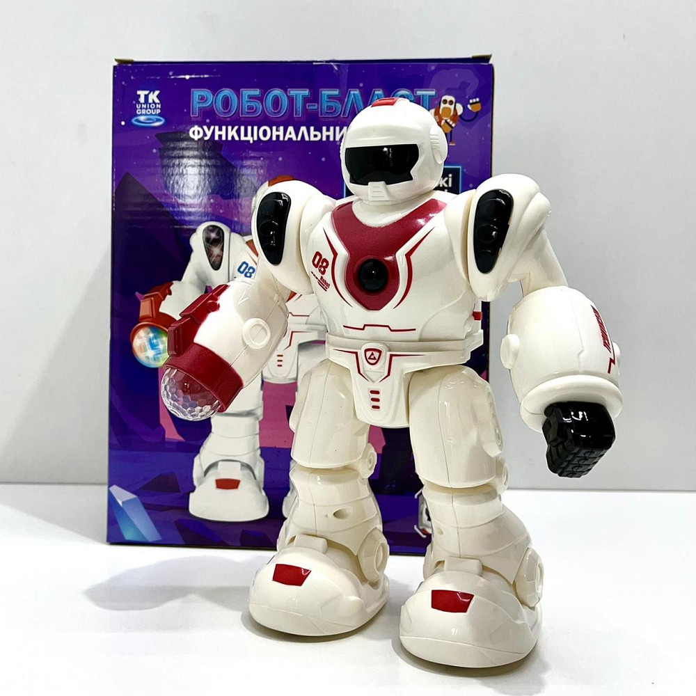 Робот функціональний з LED-підсвічуванням звуки та команди українською мовою 21см Біло-червоний (TK-31140 UK) Чернігів - фото 7