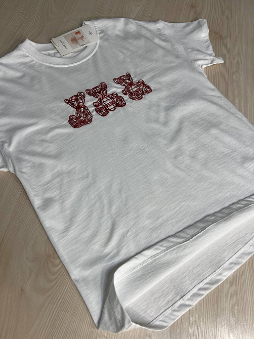 Футболка женская Pepper&mint BX24-68 с вышивкой медвежата белая, белый, M Киев - изображение 13