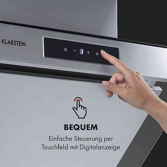 Вытяжка Balzac 80 без головы 80 см 190 Вт 610 м³/ч LED touch нержавеющая сталь / стекло 80 см (Германия, Ровно