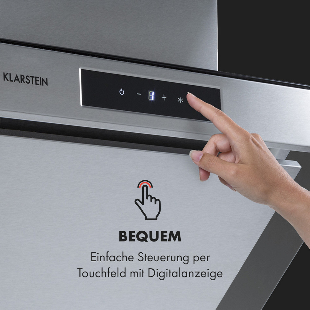 Вытяжка Balzac 80 без головы 80 см 190 Вт 610 м³/ч LED touch нержавеющая сталь / стекло 80 см (Германия, Ровно - изображение 4