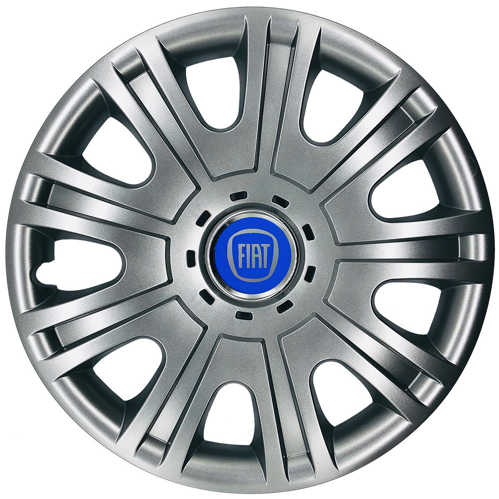 Автомобільні модельні ковпаки R15 Fiat (синій) 319 4шт, SJS, сріблясті Вінниця - фото 1