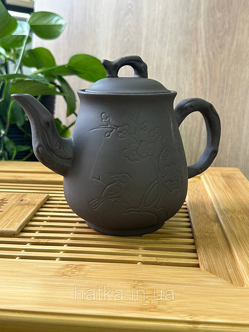 Чайник заварювальний ісинська глина 750 мл "Пташка" темний Т2574 Київ - фото 1