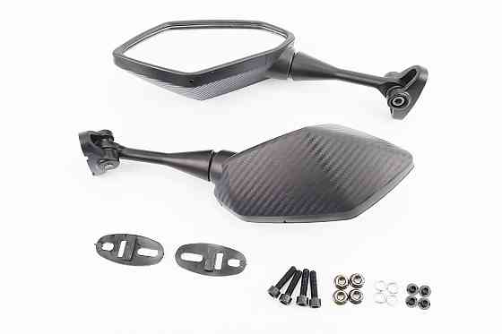 Дзеркала к-кт на мотоцикл "призма" під два болта, карбон (ССС - знак якості), від 5шт -10% Киев