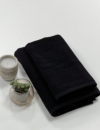 Полотенце однотонное Ideal Textile 70х140 см 400 г/м2 чорний Черновцы - изображение 1
