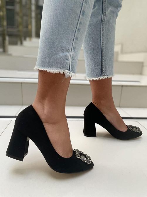 Bashili Туфлі жіночі BASHILI чорні еко-замша каблук 7см 36р 37р (21937-1) Коломия - фото 4