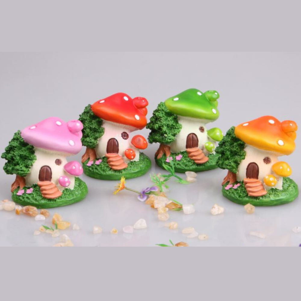 Сказочный домик-грибочек из полистоуна. Для миниатюры, флорариума, мини-сада,  вазона, песчаного стола Зелена шапка Одесса - изображение 4