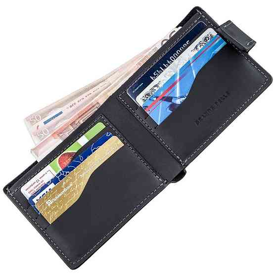 Тонке шкіряне портмоне унісекс GRANDE PELLE 11219 Чорне Київ