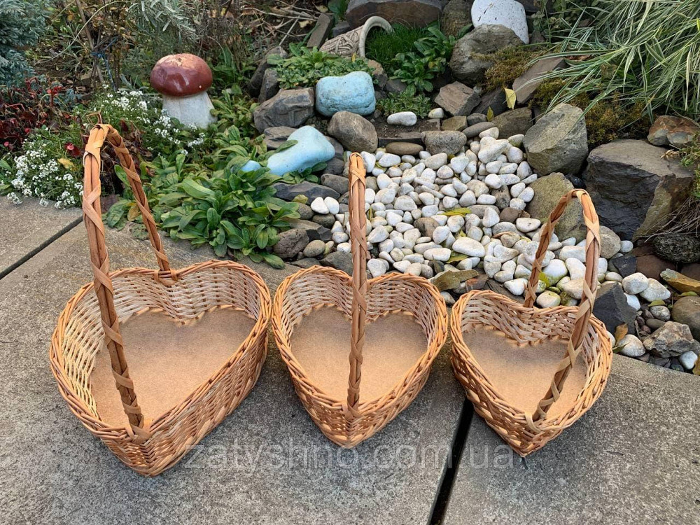 Корзина плетеная сердце  | корзина из лозы  новогодняя |плетеная корзина на подарки Киев - изображение 7