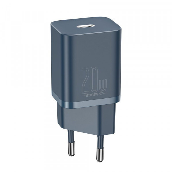 Зарядний пристрій 1xUSB 20W (USB-C) + Cable Type-C Синій Baseus (TZCCSUP-B03) Київ - фото 1