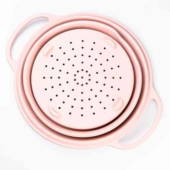 TS Kitchen Друшляк силіконовий складаний з ручками 2.6 л Рожевий HP34544P Киев