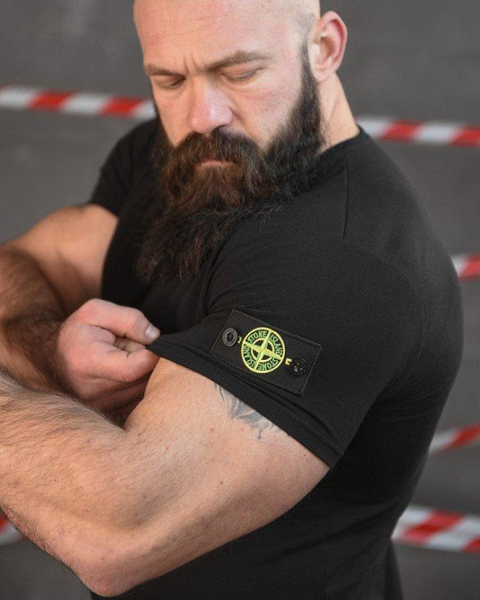 Тактична ХЛОПКОВА футболка NECRONIMICON stone чорна НП5218 Одесса - изображение 4