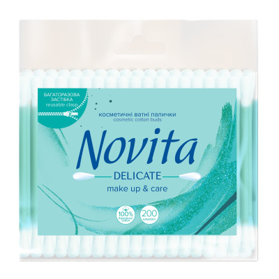 Ватные палочки Novita Delicate в полиэтиленовом пакете 200 шт. (4823071615913) Вінниця - фото 9