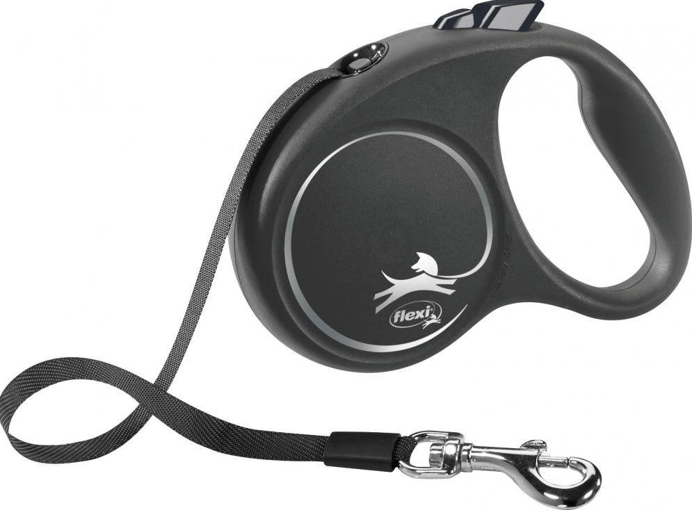 Flexi Black Design S поводок-рулетка (5м, до 15кг, стрічка) Вінниця - фото 1