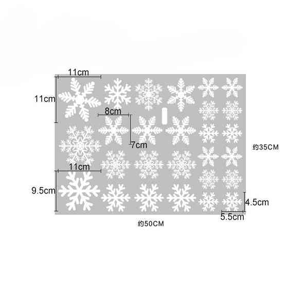 Снежинки на новый год на окна наклейка 50 на 35 см белый Киев