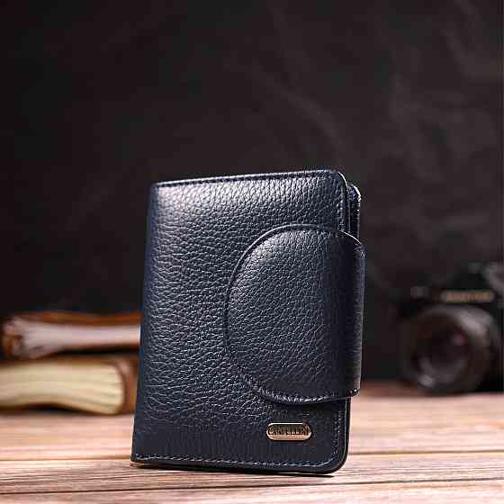 Зручне жіноче портмоне середнього розміру з натуральної шкіри CANPELLINI 21809 Синє Київ