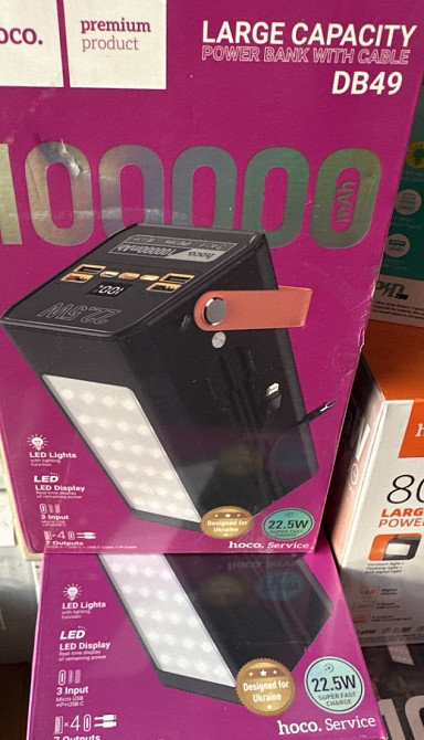 Hoco DB49 PowerBank 100000mAh 22.5w. Харьков - изображение 2