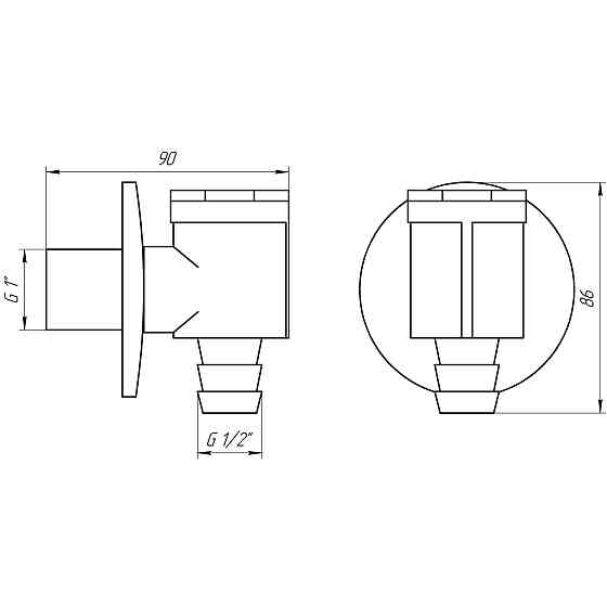 Сифон хромований під пральну машину зовнішній ITAP 390 Київ