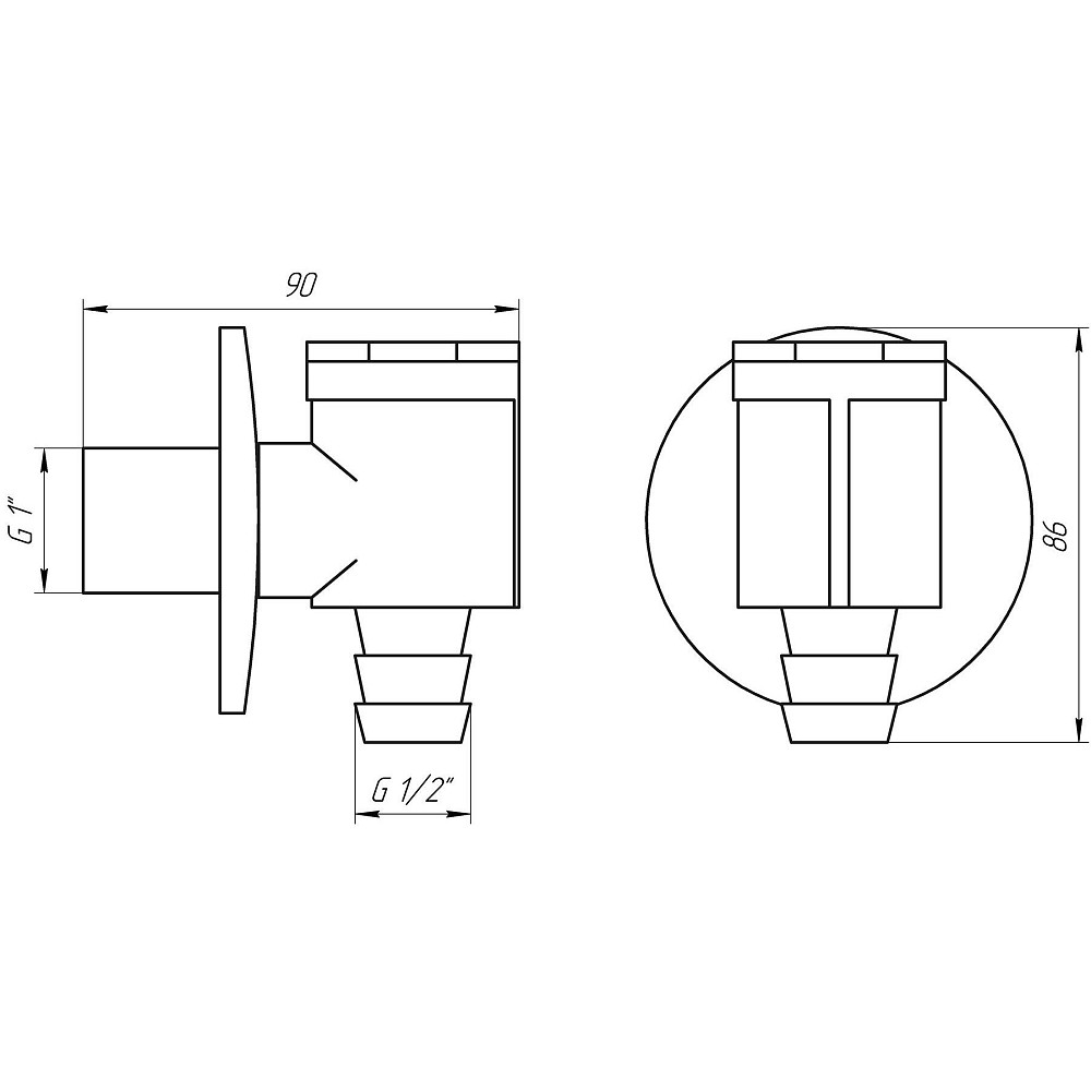 Сифон хромований під пральну машину зовнішній ITAP 390 Тернопіль - фото 3