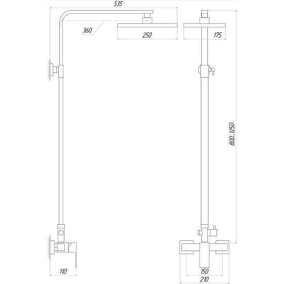 Душова система Globus Lux SICILIA SBQ-SH-125-BB Київ