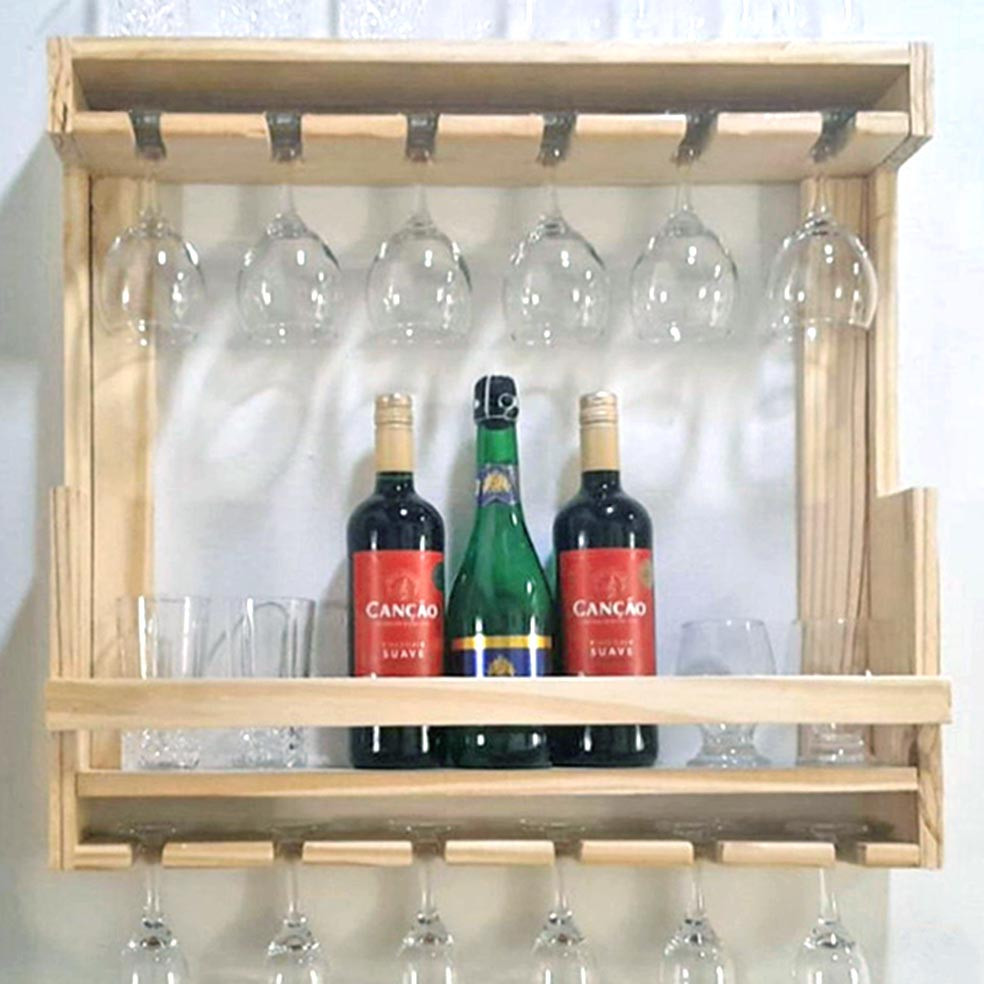 Настенная винная полка 