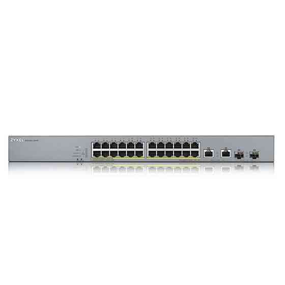 Комутатор для відеоспостереження ZYXEL GS1350-26HP (GS1350-26HP-EU0101F) (24xGE PoE+, 2xGE/SFP, PoE max 375W, Харків