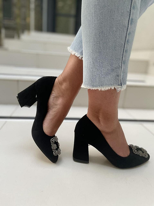 Bashili Туфлі жіночі BASHILI чорні еко-замша каблук 7см 36р 37р (21937-1) Коломия - фото 7