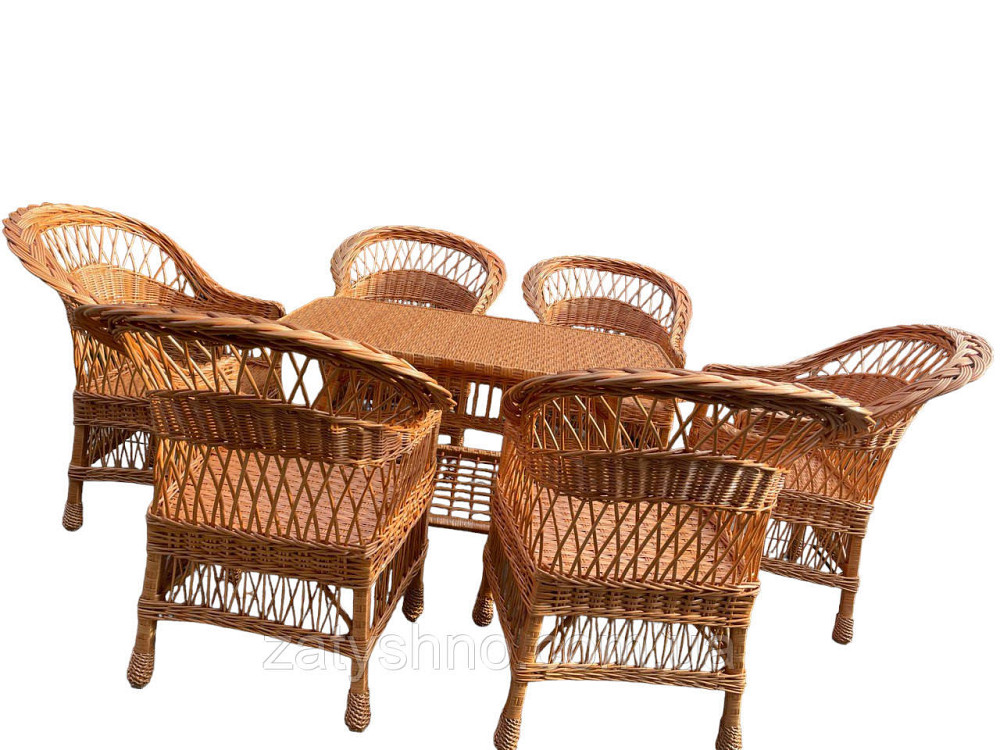 Меблі плетені 6 крісел і стіл великий Київ - фото 3