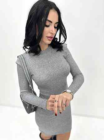 Тепла сукня рубчик "Hillary" оптом | Норма Сірий, 42-44 Київ