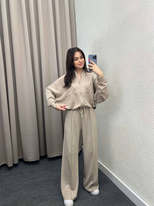 Жіночий костюм-двійка з широкими штанами Білий 42/44 Харків - фото 4