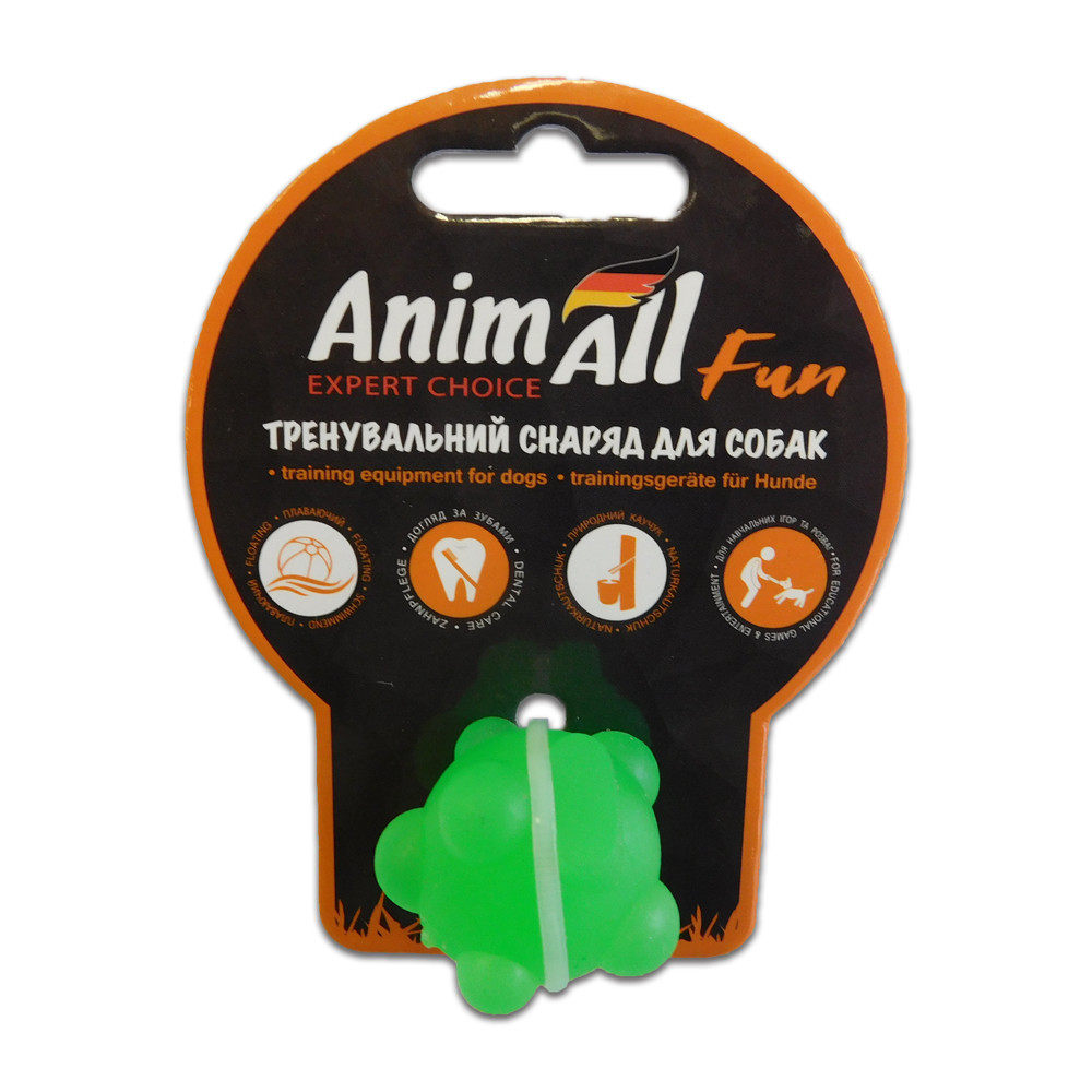 Іграшка AnimAll Fun куля молекула для собак малих порід та котів, зелена, 3 см Київ - фото 1