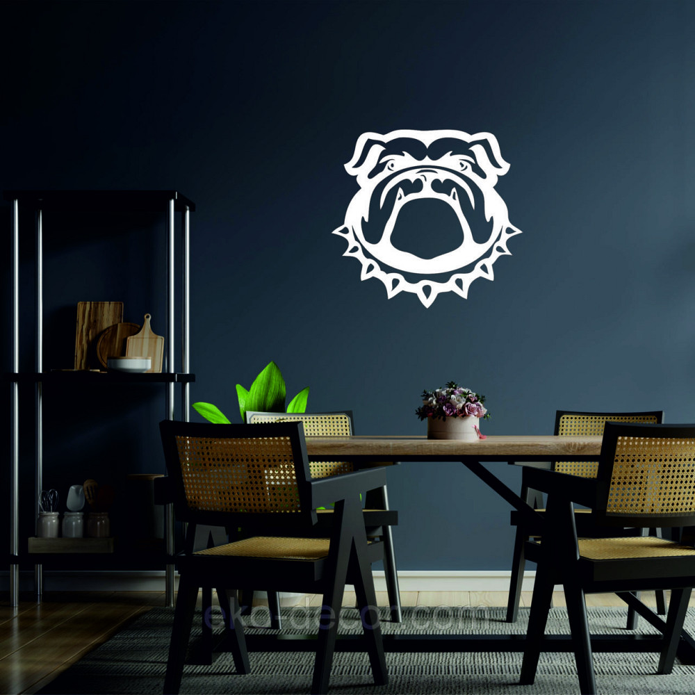 Декоративне настінне Панно «Бульдог», Декор на стіну 90*90 см, Білий Київ - фото 6