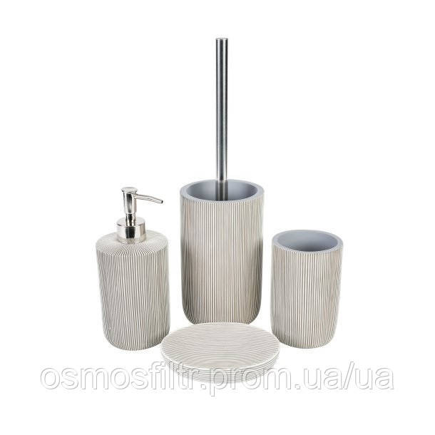 Дозатор для мыла Axentia Монтре серый полирезин Ø 8,5 см Н 19,5 см 360 мл 348 г (133904) Киев - изображение 2